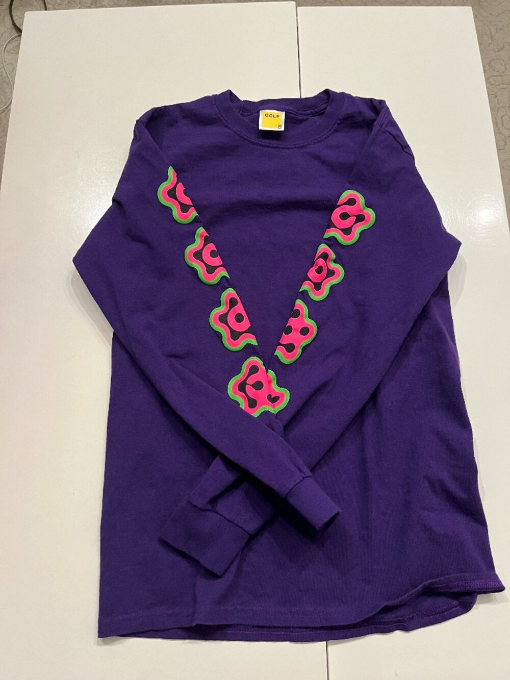 Golf Wang Neon Flower Long Sleeve Shirt (Size Small)